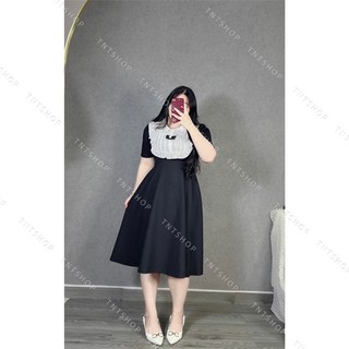 ĐẦM PHỐI YẾM XẾP LI NƠ DÁNG DÀI [TNT SHOP BIGSIZE 60KG 90KG ]