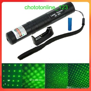 Đèn Pin Laser 303 Cao Cấp Gồm Pin, Sạc Và Khóa - Bút Trình Chiếu Laser