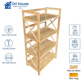 Kệ vi sóng thanh chéo 4 tầng ngang 64cm lọt lòng 60 hàng xuất khẩu,đa năng, tiện dụng, chắc chắn, lắp ráp