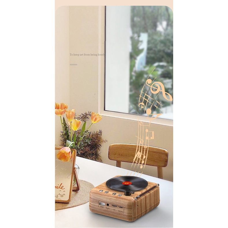 Loa Di Động Máy Thu Âm Vinyl Nguyên Tử Đài Phát Thanh Retro Mini Loa Bluetooth Không Dây Máy Hát Cổ Điển Sáng Tạo.