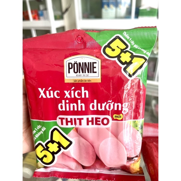 Xúc Xích Gói 198g 5 +1 Dinh Dưỡng Thịt Heo Ponnie
