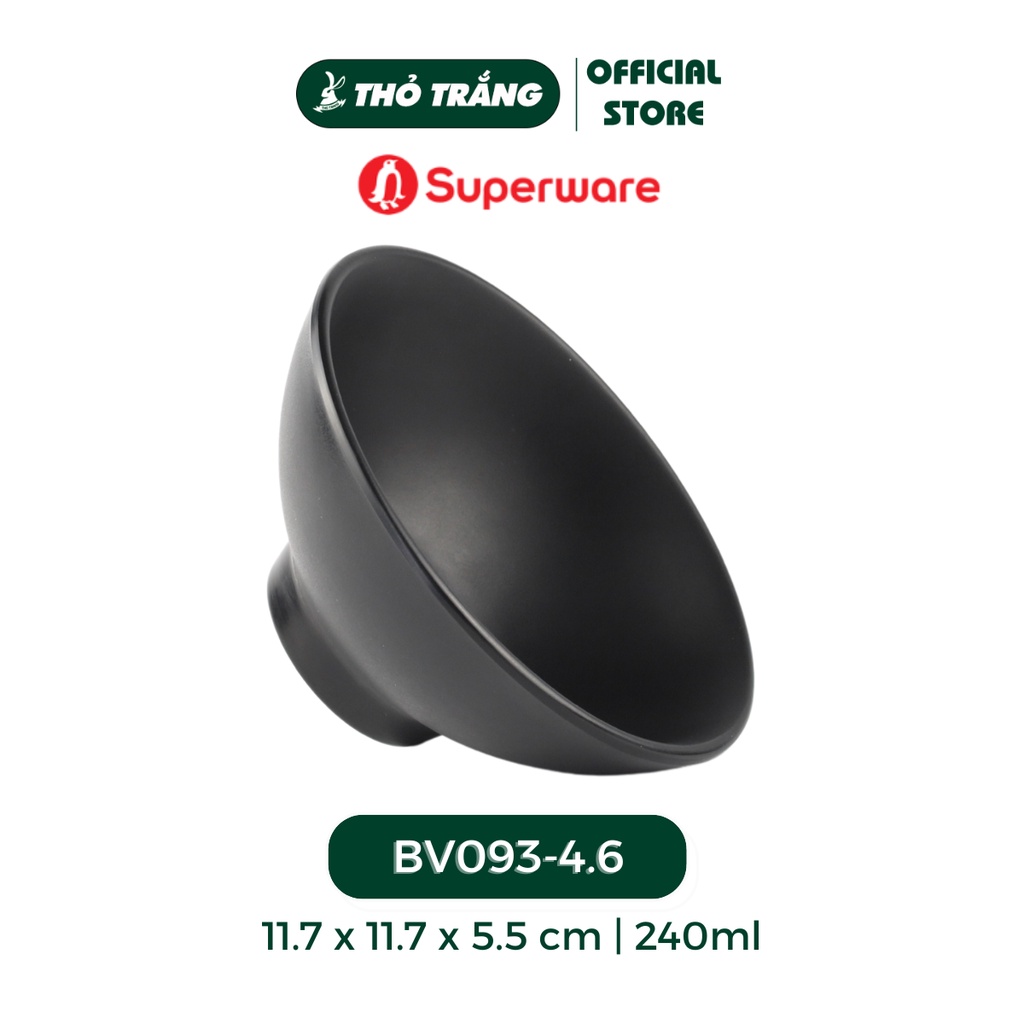 Chén cơm màu đen nhám Superware Thái Lan