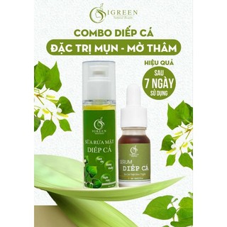 Combo diếp cá( serum diếp cá + sữa rửa mặt diếp cá)
