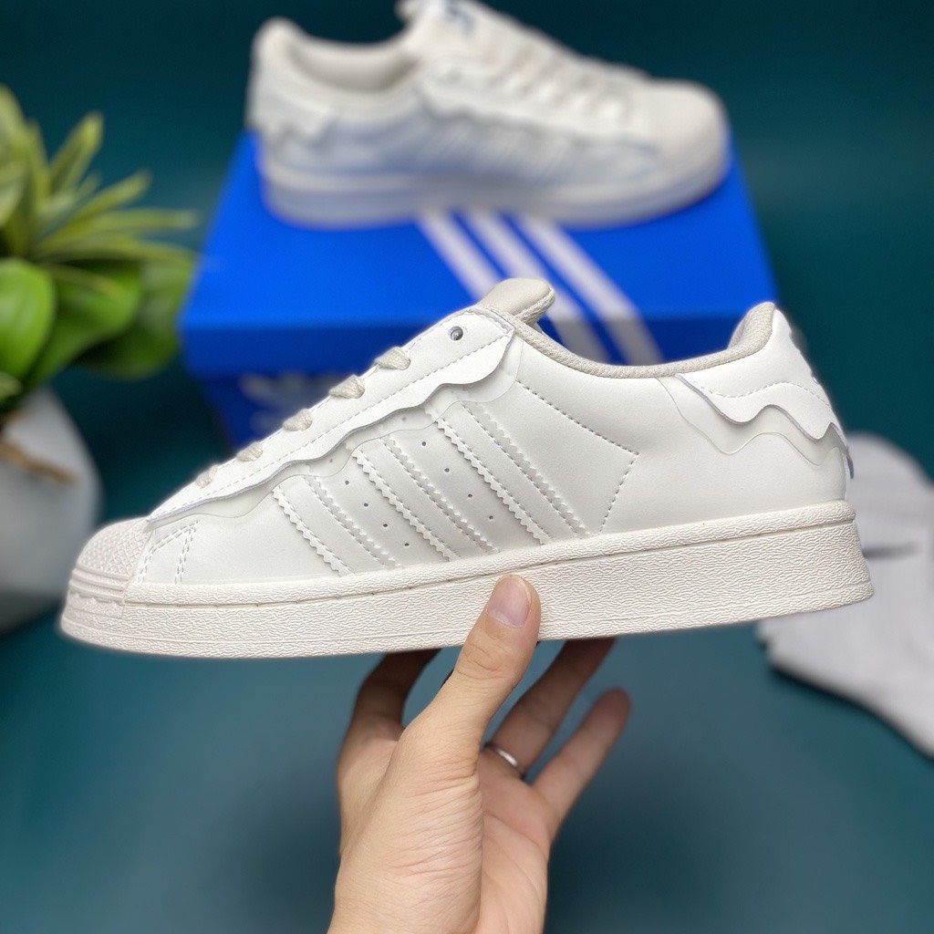 Giày Sneaker _Adidas Superstar, _Adidas Sò bản mới 2022 màu trắng kem, đủ size nam nữ mã MS9910 Full Box Bill