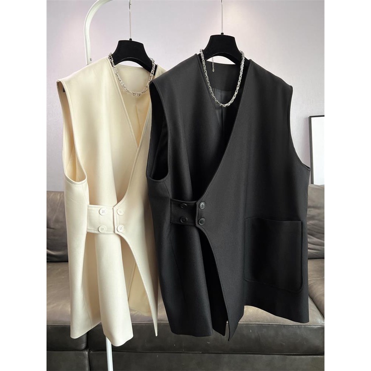 blazer nữ bigsize dày áo khoác hàn quốc Áo Khoác vest Không Tay Cổ Chữ V Dáng Rộng Thời Trang Mùa Thu Có size Lớn 300