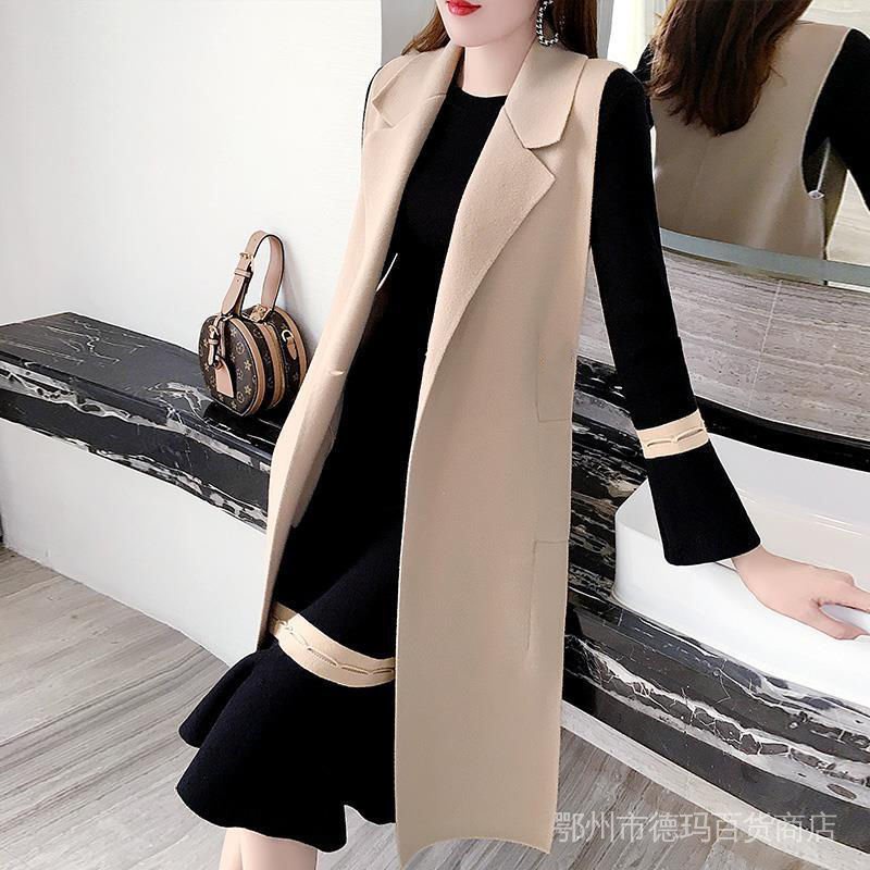 Áo Khoác Ghi Lê Bằng Len Dáng Dài Không Tay Kèm Mũ Trùm Thời Trang Thu Đông Cổ Điển Cho Nữ / Trẻ Em MIF7
