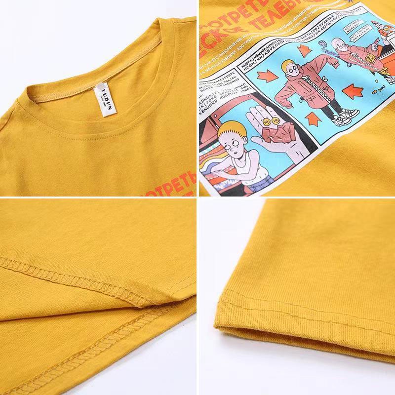 Áo Thun Tay Ngắn Dáng Rộng In Họa Tiết Thời Trang Mùa Hè Phong Cách Hàn Quốc Cho Nam