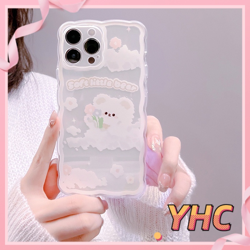 Ốp Điện Thoại Họa Tiết Gấu Và Đám Mây Viền Gợn Sóng Cho Iphone6 6splus 7 7plus 8 8plus XR x xs 12 11 pro max plus 13 promax-1021