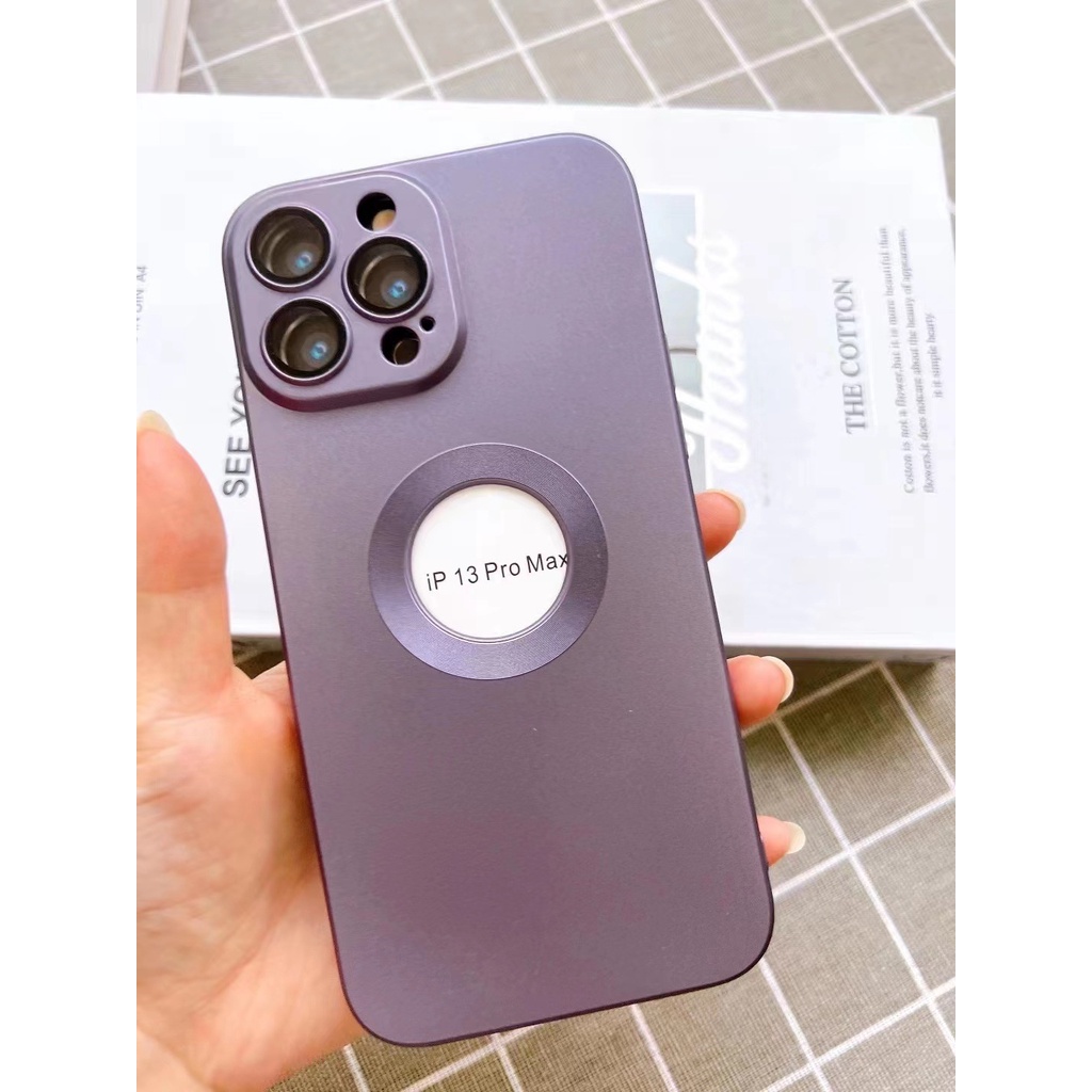 Ốp lưng iPhone hở táo Viền Vuông Nhám Màu Tím Chống Vân Siêu HOT cho iPhone 14 Pro Max 14 13 Pro Max 13 12 Pro Max 12 11