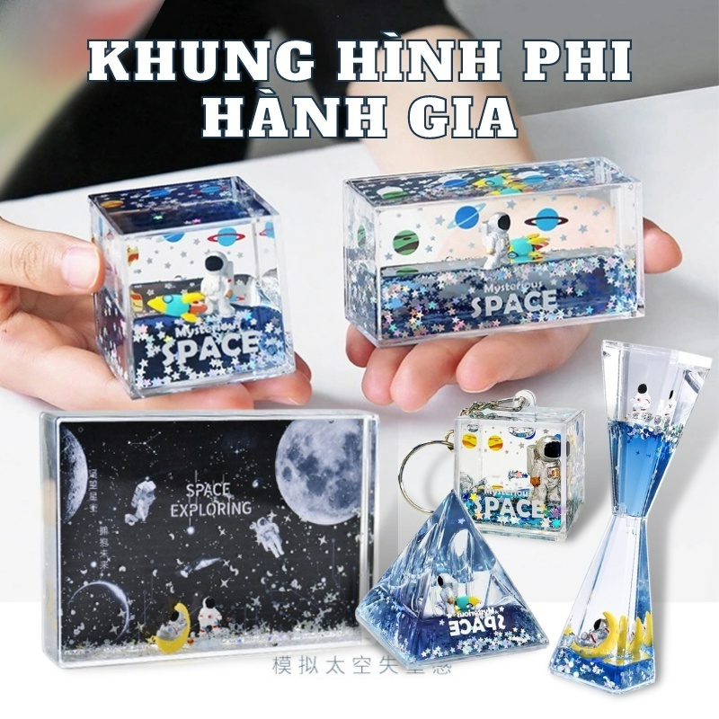 Mô hình chất lỏng mô phỏng vũ trụ phi hành gia Winworld dùng trang trí bàn, bể cá, làm quà tặng bằng thuỷ tinh chất lỏng