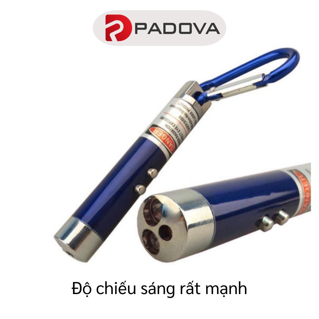 Móc Khóa Đèn Pin Mini 3 Chế Độ Đèn Led, Laser Thuyết Trình, Soi Tiền Giả PADOVA 2701