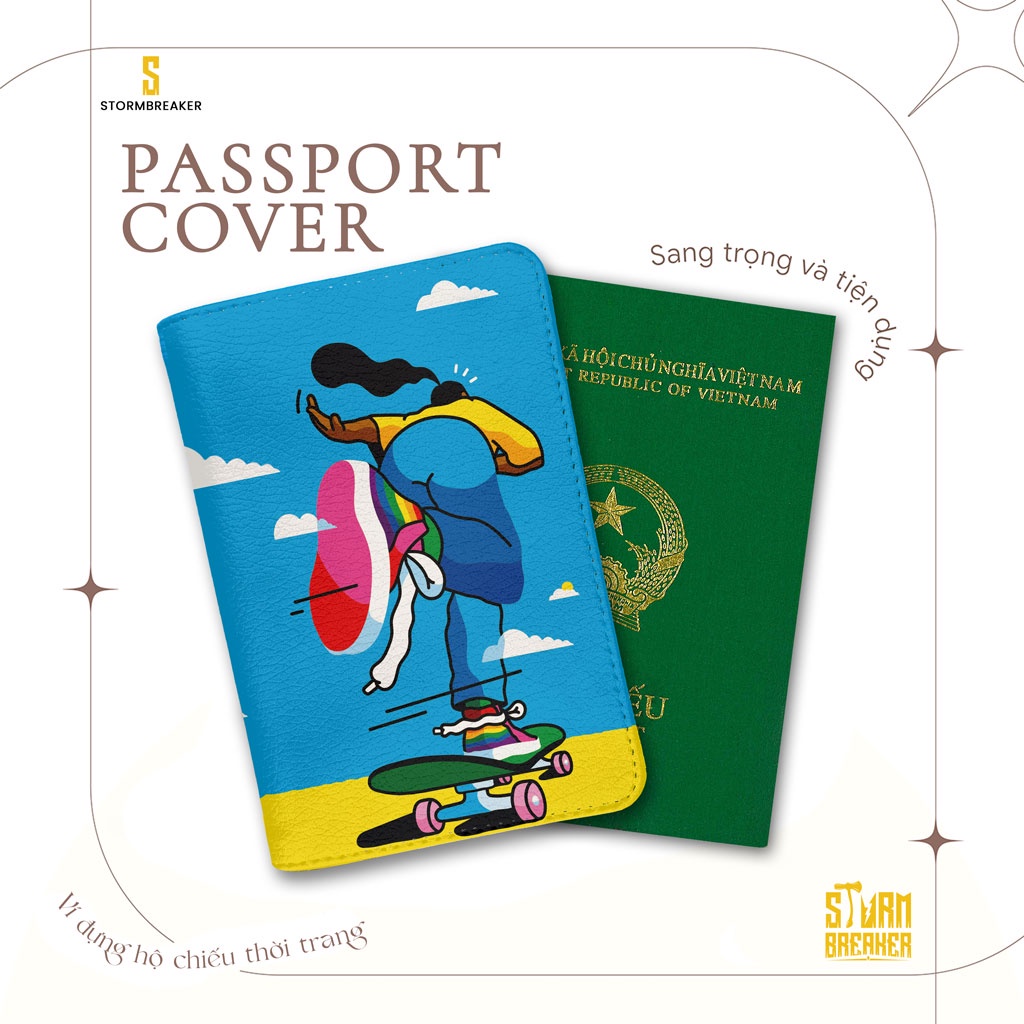 Bao Da Hộ Chiếu/Passport Du Lịch Nam - Nữ ( in tên cá nhân ) - Skateboarding - PPT202 STORMBREAKER
