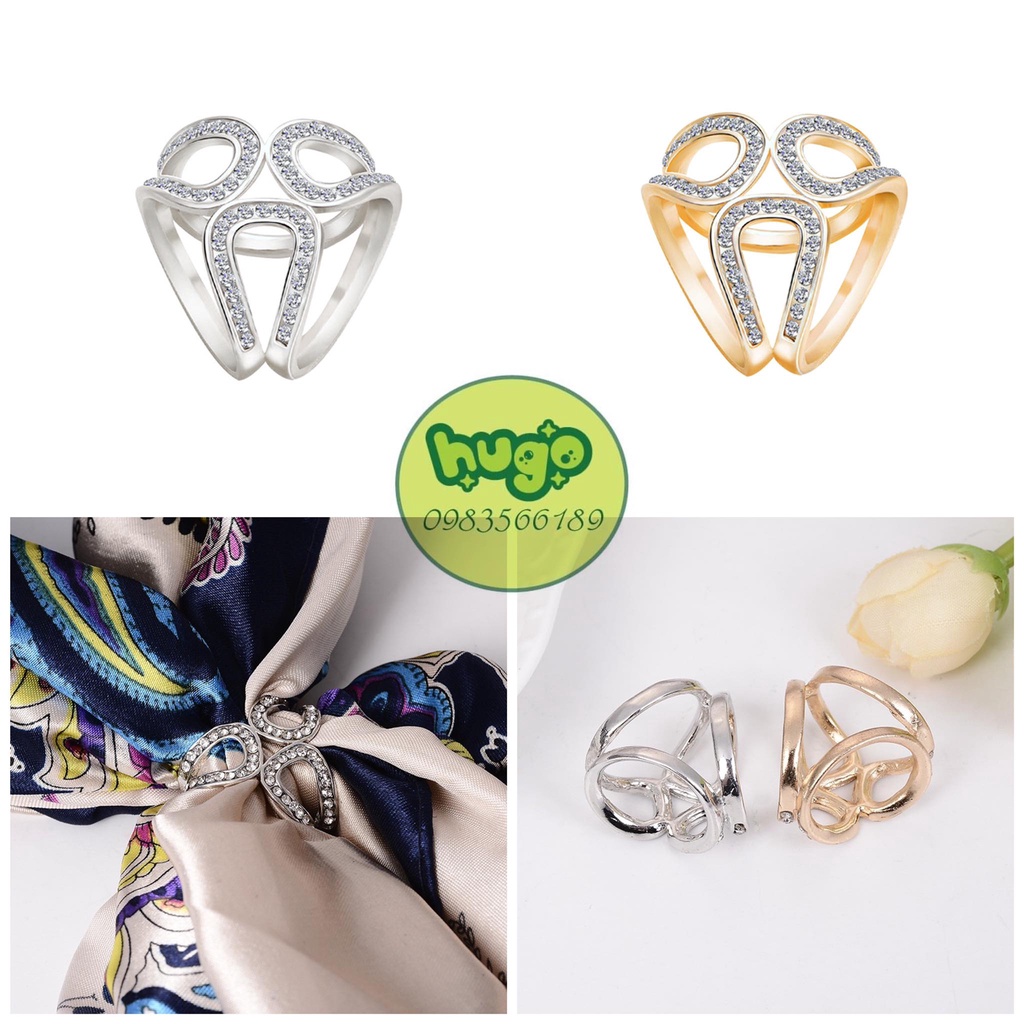 Khuy cài khăn- nút thắt khăn lụa làm nơ tạo kiểu đa năng