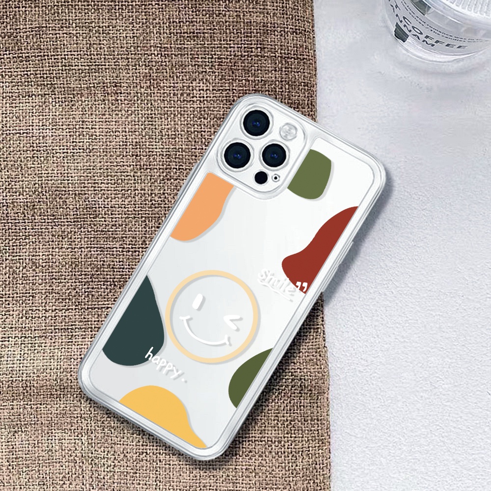 Ốp Điện Thoại Kiểu Khung Ảnh In Hình Mặt Cười Cho iphone 14ProMax 14pro 13 11 12 7 Plus X XR