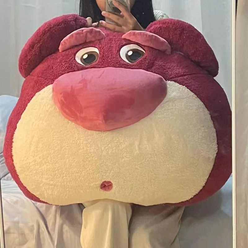 Gối gấu dâu ，Gối Mền Gấu Lotso Bông Hình Gấu Dâu Tây Dễ Thương Kích thước: 40CM/60CM/80CM