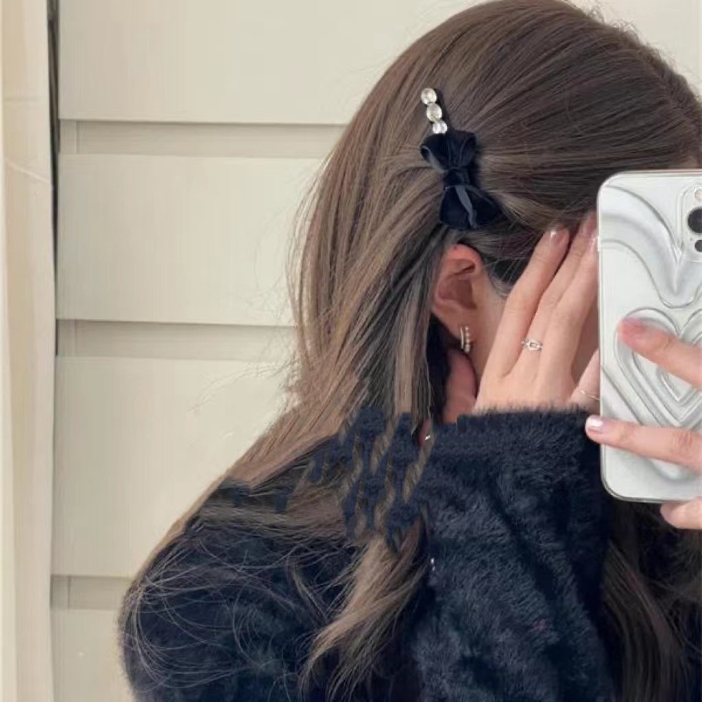 Kẹp Tóc Hình Nơ Đính Đá Phong Cách Thời Trang Nhật Hàn