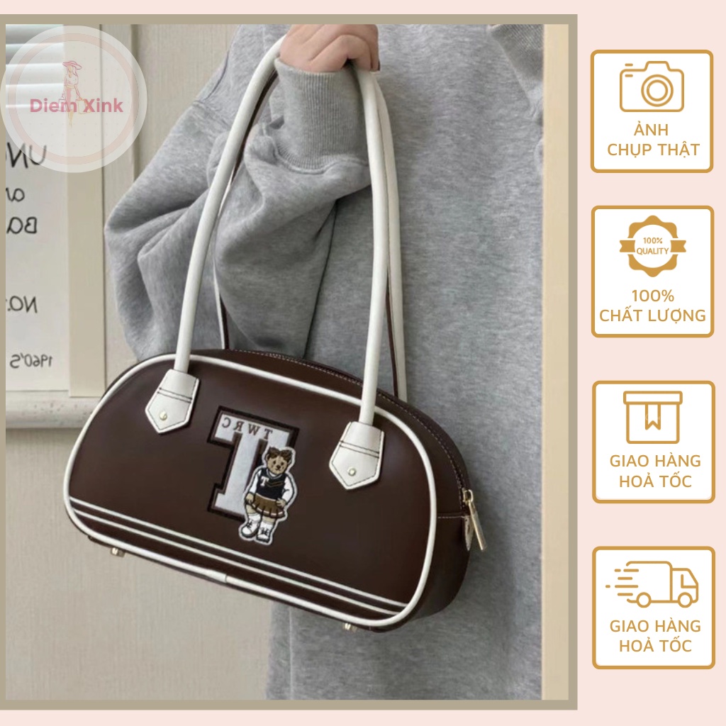 Túi Đeo Vai Nữ Đẹp TÚi Xách Tbear Quai Da Phong Cách Hàn Quốc Giá Rẻ Đi Học Đi Chơi Tết Chụp Hình Đẹp Có khóa Zip T 55
