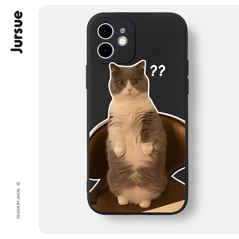 Ốp điện thoại JURSUE hoạt hình cặp đôi dễ thương đẹp độc lạ mèo Cho iPhone 14 13 12 11 Pro Max SE 2020 X XR XS 8 7 ip 6S 6 Plus kute XYH870