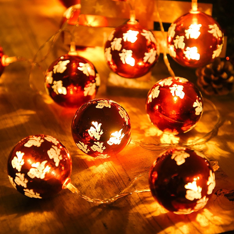 Dây Đèn Led Hình Quả Bóng Tròn Màu Đỏ Phong Cách Trung Hoa Độc Đáo Trang Trí Nhà Cửa / Lễ Hội