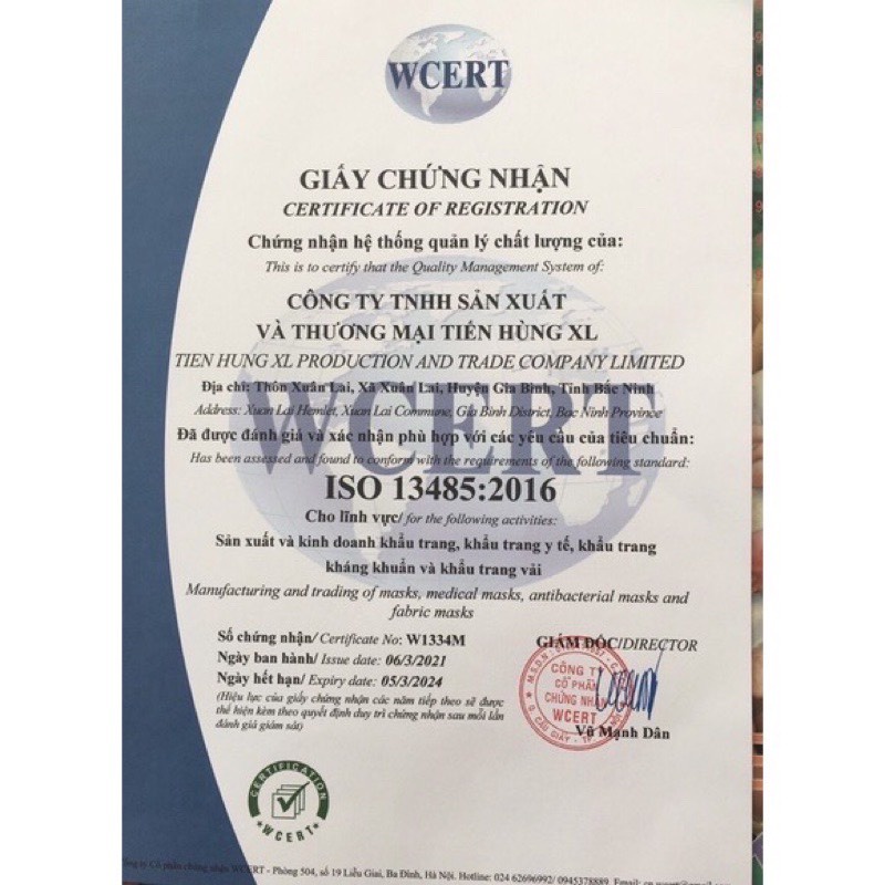KHẨU TRANG Y TẾ 4 LỚP CÓ GIẤY KHÁNG KHUẨN -  Khẩu Trang KF94 TIẾN HÙNG combo 50 - 100 - 200 - 300