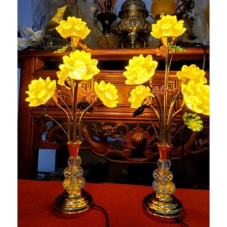 Đôi đèn ngọc lưu ly 5 bông 60cm thân phale