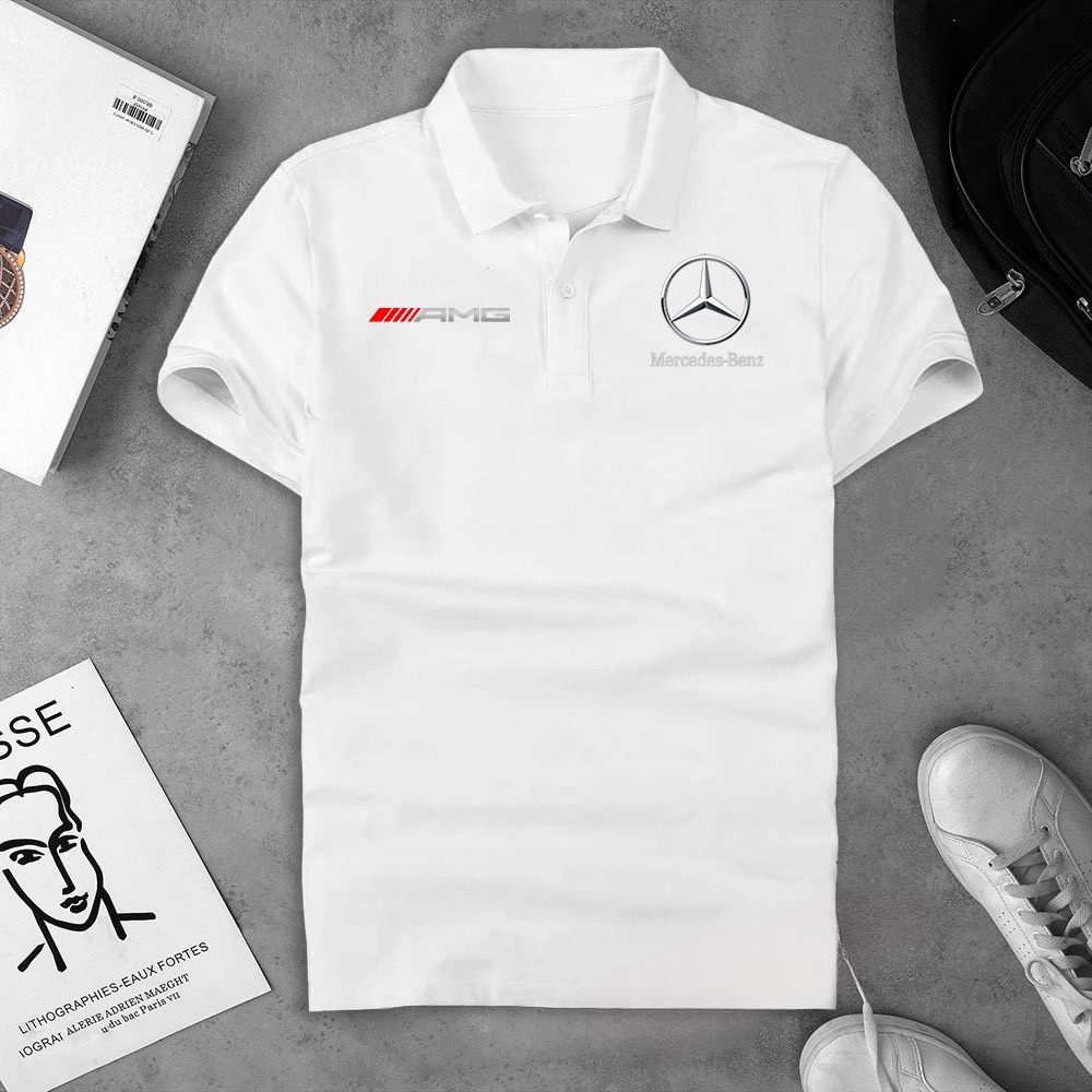 Áo thun polo Mercedes cao cấp, polo Merc có cổ logo hãng xe ô tô-ALPHA X