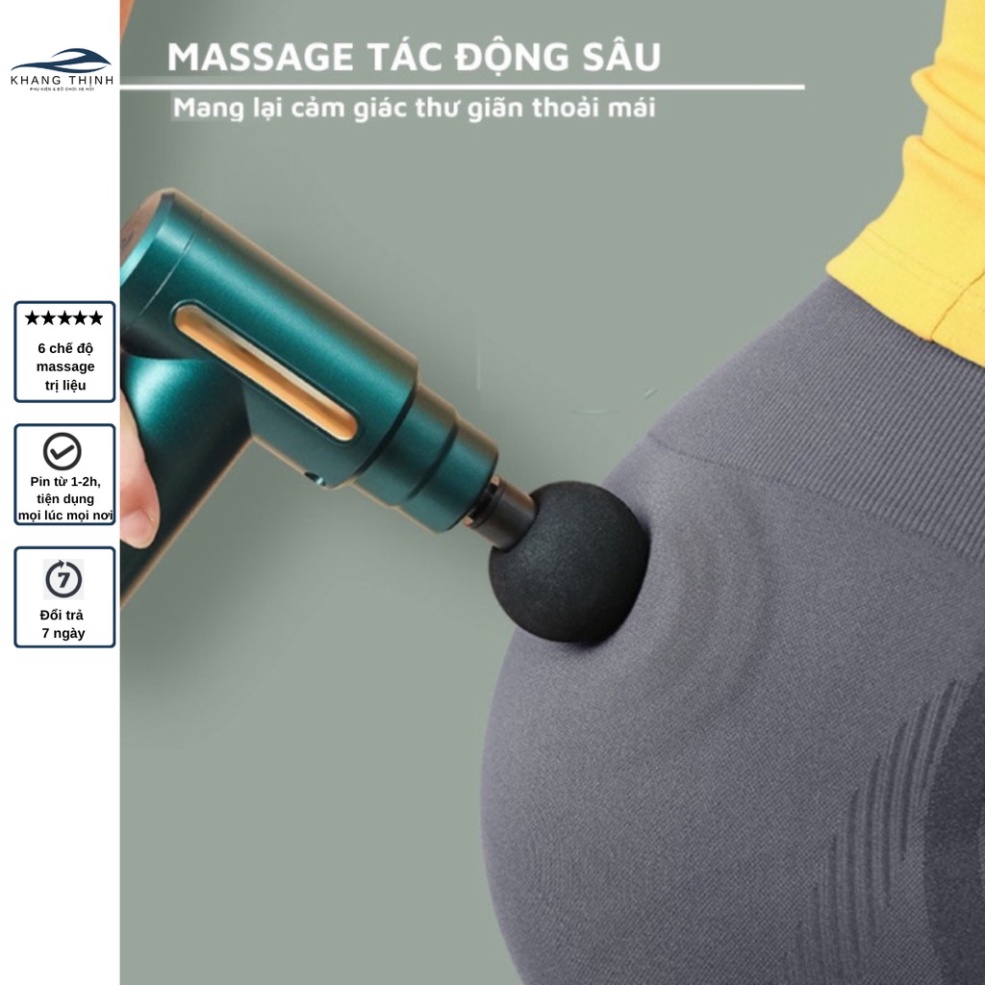 Máy massage xách tay 4 đầu 6 tiêu chuẩn cấp độ trị nhức nhối body hiệu quả, súng đấm lưng xoa bóp mini - DL2 nhỏ