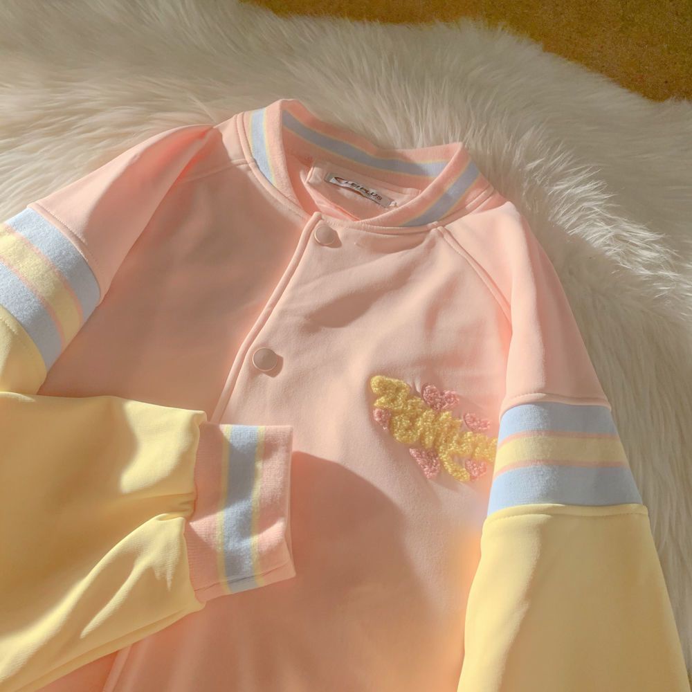 Áo Khoác Bóng Chày Dáng Rộng Màu Muối Phong Cách Mỹ Thời Trang Xuân Thu 2022 Mới Cho Nữ