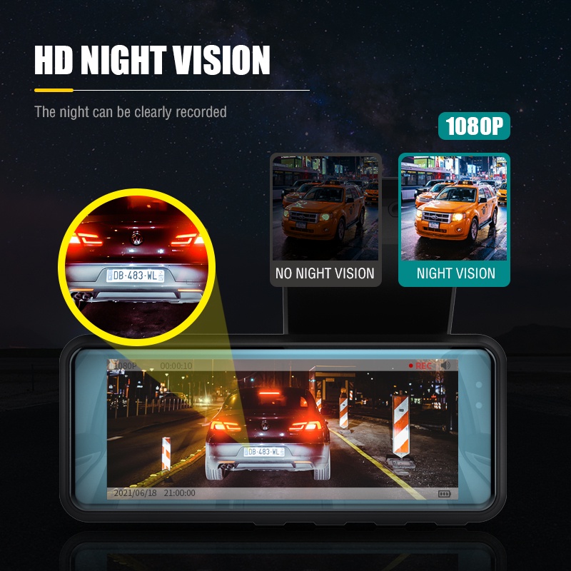 Asawin S31 WIFI Dash Cam Camera hành trình kép cho ô tô chế độ xem ứng dụng DVR trên ô tô Máy ảnh ô tô 13.16 IPS MÀN HÌNH Full HD 1080P 170 ° Ống kính DUAL Tầm nhìn ban đêm