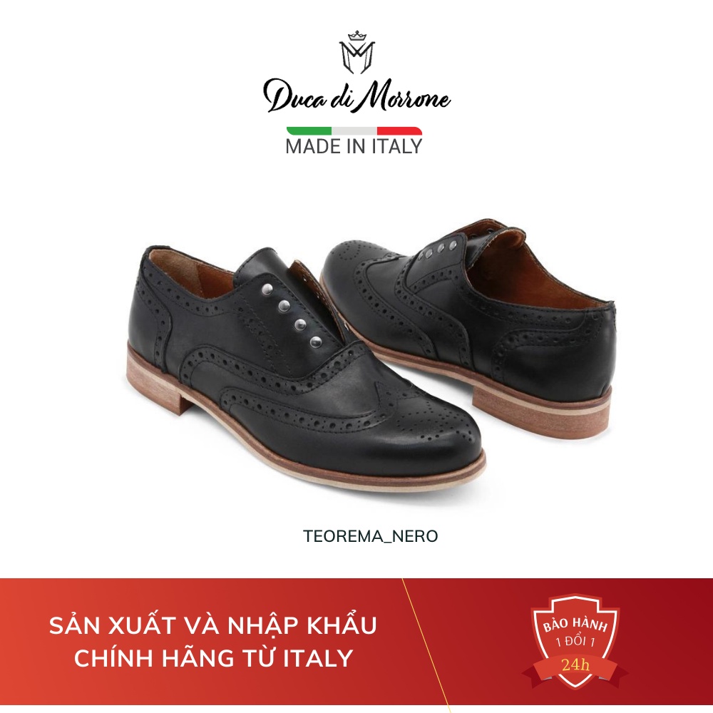 Giày Tây Oxford Nam Công Sở Họa Tiết Da Cao Cấp DUCA DI MORRONE Nhập Khẩu Chính Hãng Từ Ý - Made In Italy – TEOREMA_NERO