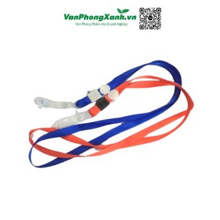 Dây đeo thẻ kẹp nhựa, dây lụa (màu xanh, đỏ) (Cái)