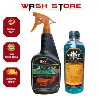 Nước Tẩy Rửa Xe Máy 3x Super Clean + Shiny Pro , Tẩy Sạch Các Vết Dầu Nhớt, Rỉ Sét, Dùng Trên Tất Cả Các Bề Mặt