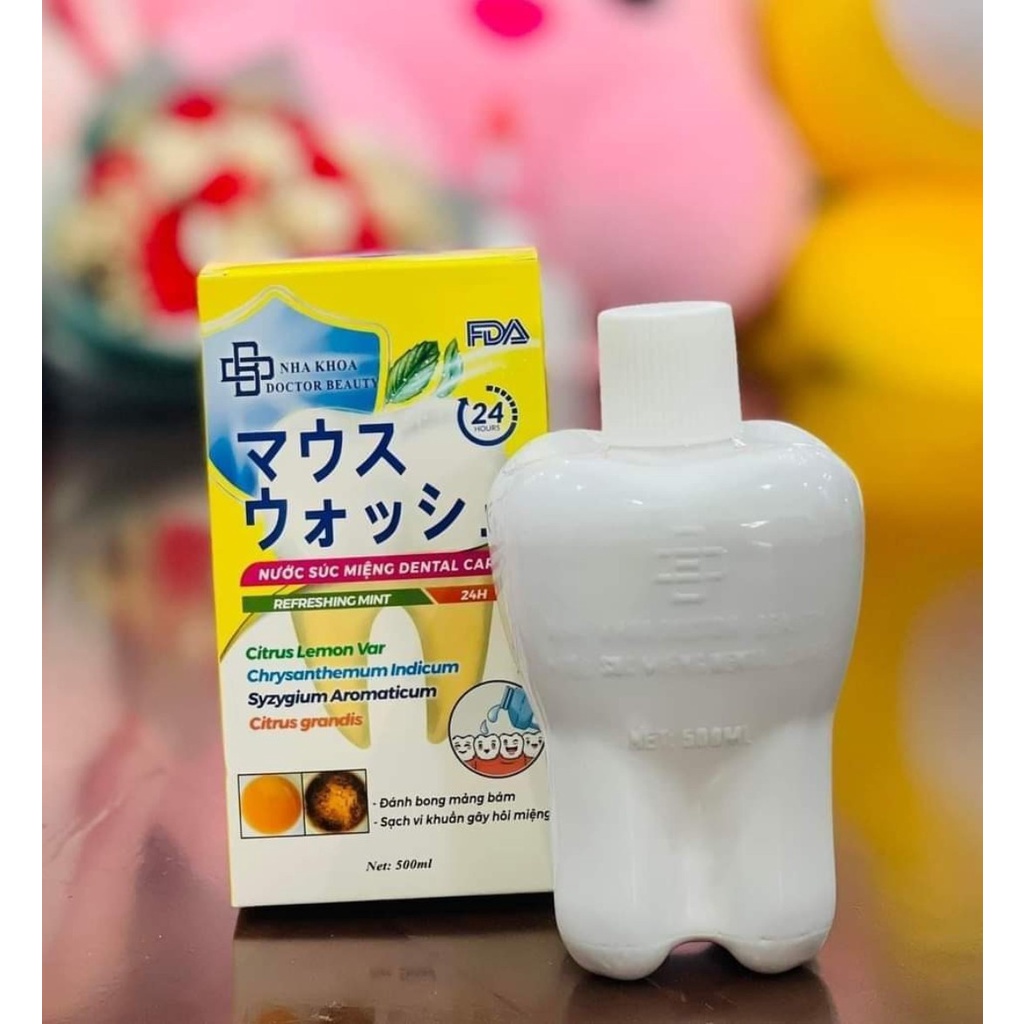 Nước súc miệng DENTAL CARE, thơm miệng, trắng răng, không còn hôi miệng + tặng Kem chống nắng Đông trùng hạ thảo xịn xò