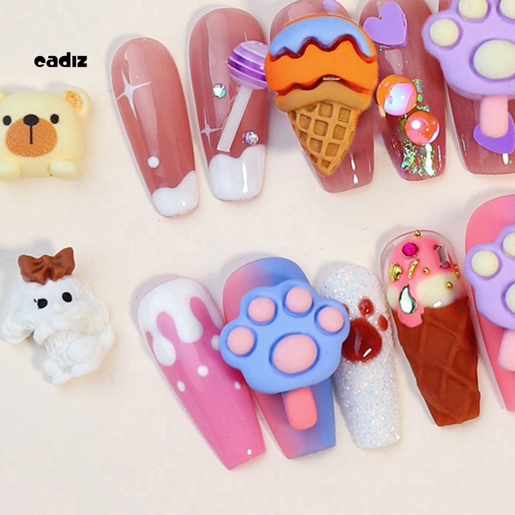 Set 20 Phụ Kiện Trang Trí Móng Tay Hình Kẹo / Trái Tim Màu Sắc Tươi Sáng