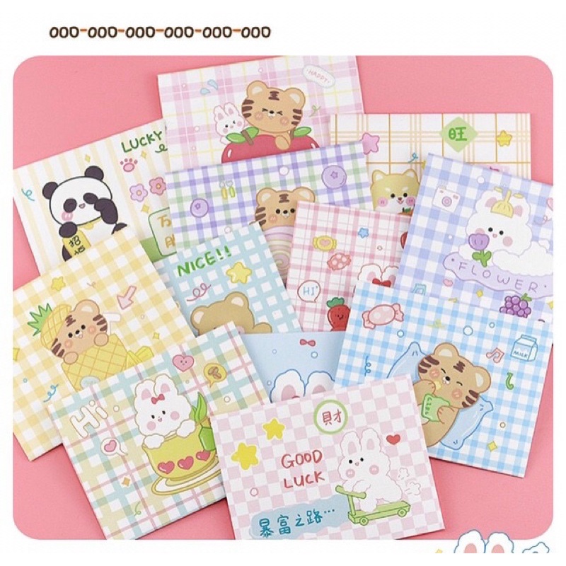 thiệp chúc mừng hình bì thư( 7,5 x 9,5 cm )