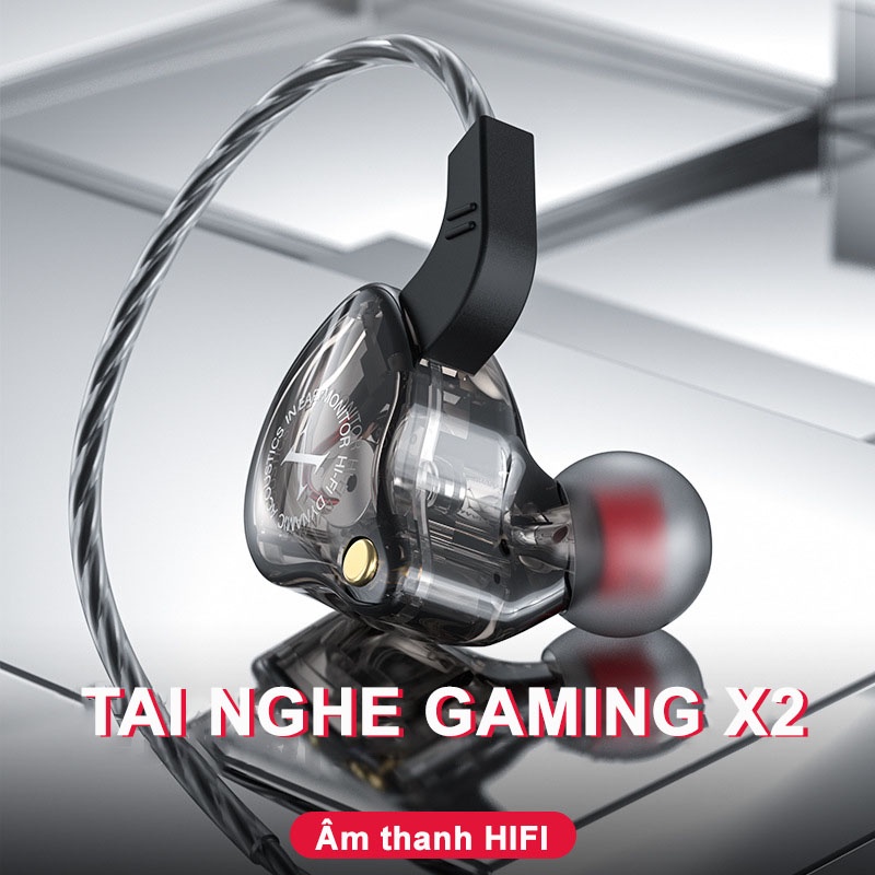 Tai Nghe Nhét Tai  X2  Âm Thanh Hifi Sống Động ,bass hay Tích Hợp Micrô Chống Ồn Tốt Housing Có Thể thay thế