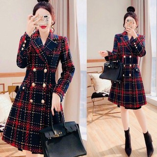 Áo khoác dạ cổ vest form dài - Mua áo khoác dạ dáng dài mùa đông đẹp