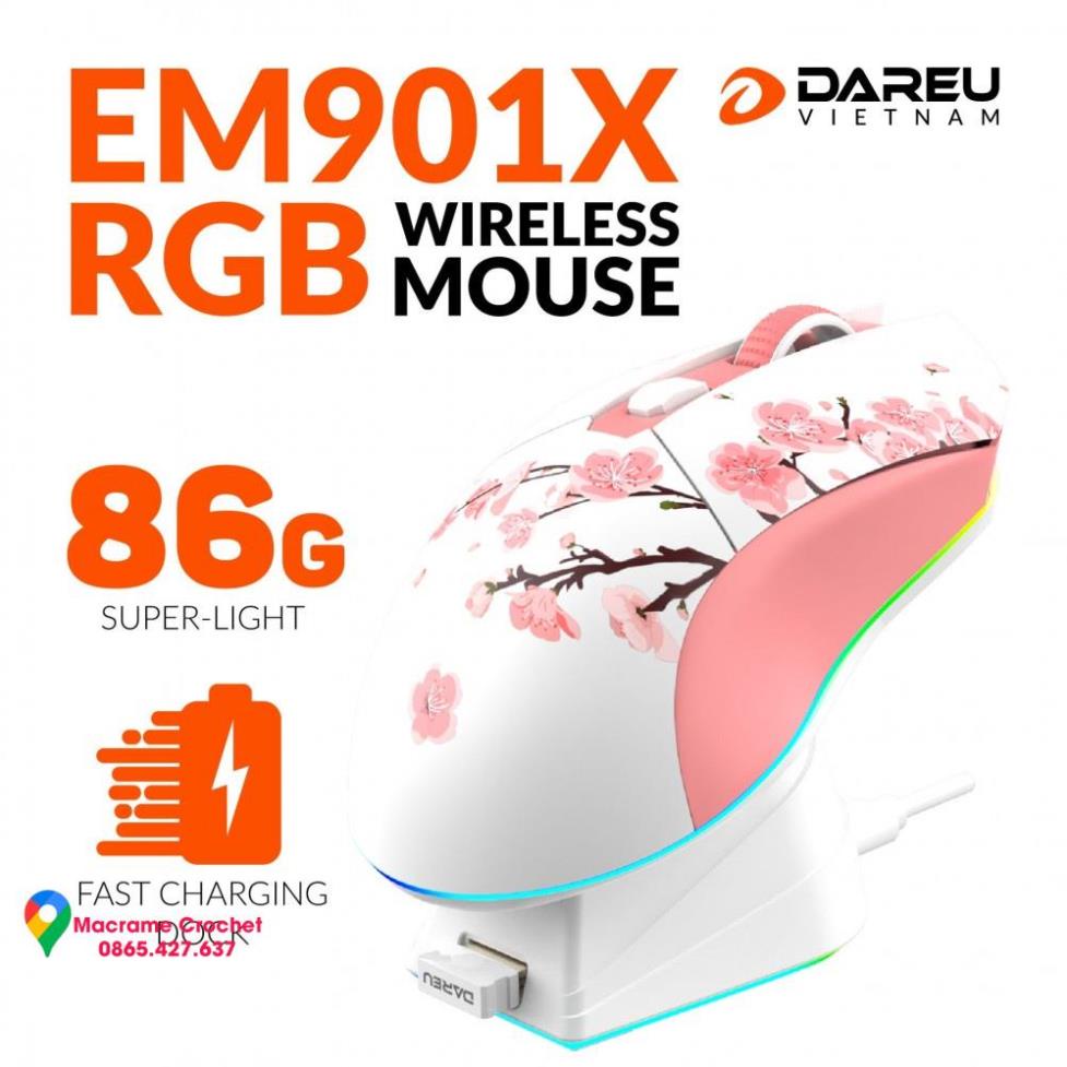 Chuột Không Dây Gaming DAREU EM901X LED RGB + Kèm Dock Sạc Nhanh - Hàng Chính Hãng ( BH 2 NĂM)