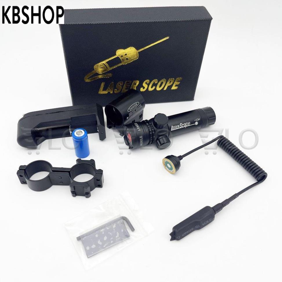 Đèn Laser Scope Gắn Ống Ngắm Chỉnh Tia Màu Đỏ Và Xanh Chiếu Xa 1km