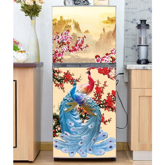 Decal dán trang trí tủ lạnh mẫu Xuân 2023- 07- Chất lượng cao - chống thấm