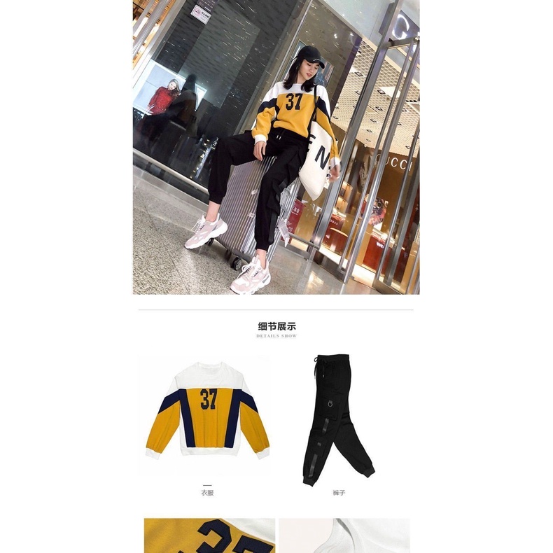 Bộ Đồ Thể Thao Dáng Rộng Phong Cách Hip Hop Đường Phố Hàn Quốc Thời Trang Thu Đông 2022 Cho Nữ