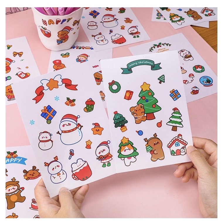 Sticker Giáng Sinh chữ nhật