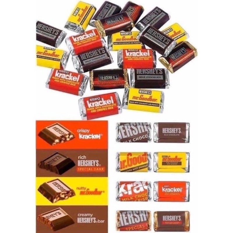 Kẹo Socola Hershey’s Miniatures 1.58kg size to 180 viên của Mỹ
