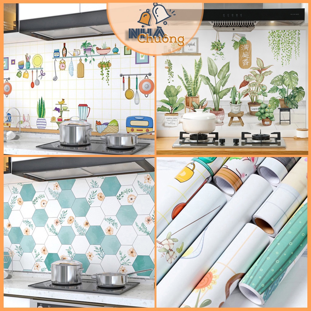 DECAL DÁN TƯỜNG, GIẤY DÁN TƯỜNG, DÁN BẾP HỌA TIẾT DỄ THƯƠNG 2M*60CM