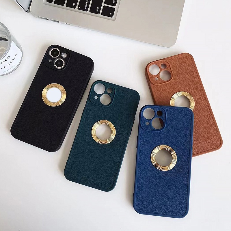 Ốp Điện Thoại Da Viền Silicon Dẻo Thiết Kế Đơn Giản Sang Trọng Chống Sốc / Rơi Cho iPhone 14 13 12 11 Pro Max