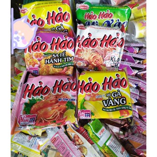 mì hảo hảo tôm chua cay, vị kim chi, vị sườn heo, vị mì xào khô, vị sa tế gói 75g