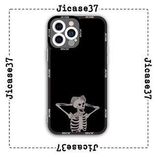 Ốp lưng iphone và samsung xiaomi oppo cạnh vuông Jicase Bộ xương đau đầu 
