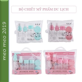 Bộ chiết mỹ phẩm du lịch tặng kèm túi zip nhựa trong suốt