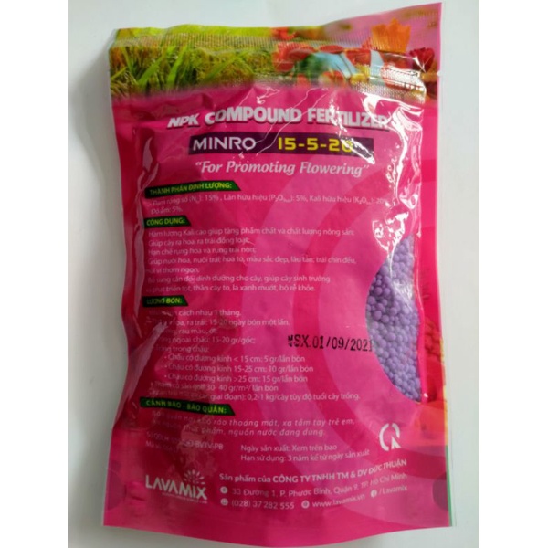Phân Bón Kích Ra Hoa, Ra Trái, Nuôi Hoa, Nuôi Trái - MINRO NPK 15-5-20
