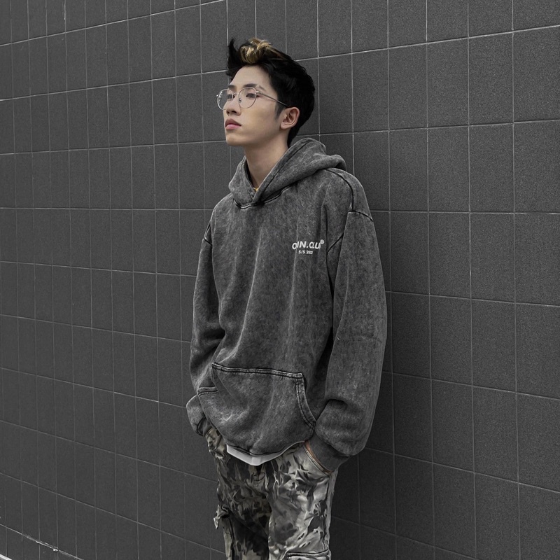 Áo nỉ hoodie loang túi trước , Áo hoodie unisex form to rộng